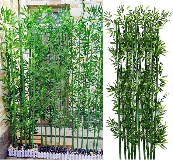 Artificial Bamboo Privacy Fence Outdoor Faux Bamboo Fence Panels for Garden, Patio, Balcony, or Pool Decorative All-Weather Privacy Screen(200cm/6.6ft)