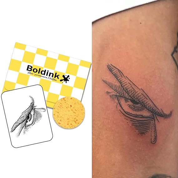 Eye Semi Permanent Tattoo Vintage Sketch Temporary Tattoos for Hand Arm