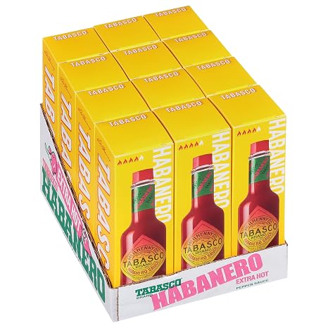 TABASCO Brand Habanero Sauce, Extra Hot, 5 Oz Glass Bottle (12-Pack)
