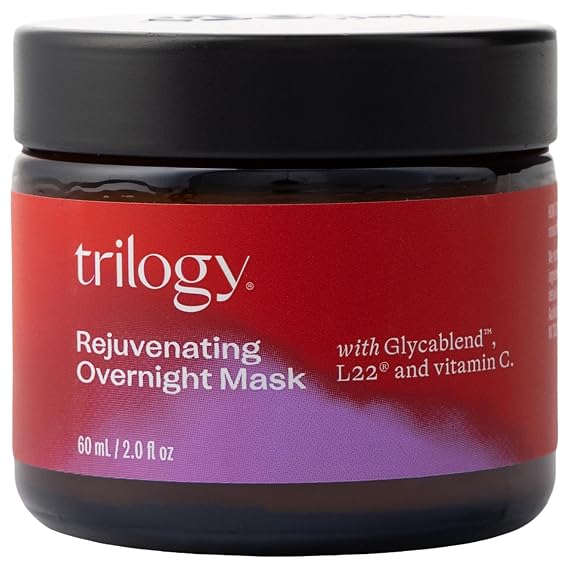 Trilogy Rejuvenating Overnight Mask, Firming & Deeply Hydrating, 2 Fl Oz | Night face mask plumps & restores elasticity with Glycablend & L22 Lipid Complex, wake up to supple, glowing skin