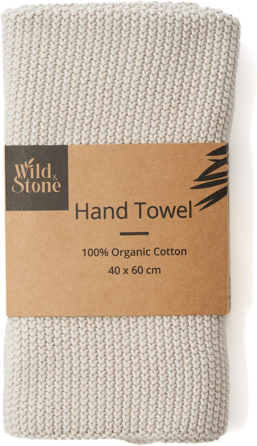 Wild & Stone | Organic Cotton Hand Towel Kitchen Towel | Perfect for Around The Home | Eco Hand Towels | Beach Sand