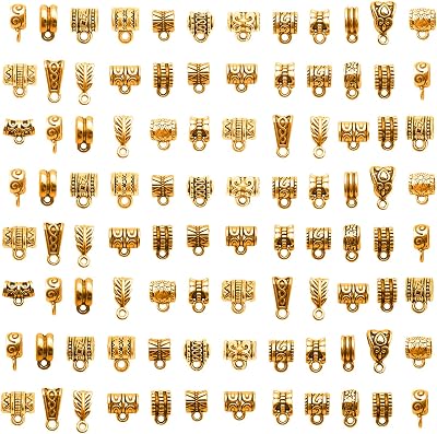 Stino Metal Spacer Bail Beads, 140Pcs Gold Plated