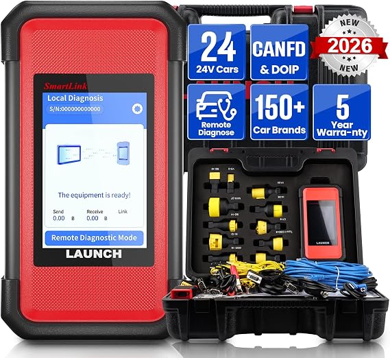 LAUNCH X431 SmartLink C Heavy-Duty Diagnostic Module, Full OBD2 Diagnostics | CANFD & DOIP Support, For Cummins, Bosch, Truck & Commercial Vehicle Scanner Compatible with X431 PRO3S+, PRO5 Series