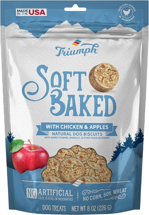 Triumph Soft Baked Natural Dog Biscuits with Chicken & Apples, 8oz.