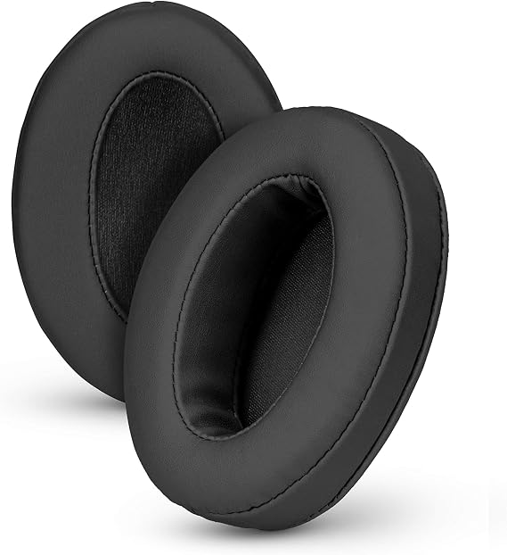Brainwavz Angled Earpads for Cloud Alpha, HyperX, ATH M50X, M50BT, Turtle Beach & More | Extra Thick Memory Foam Ear Pads for Comfort, PU Black