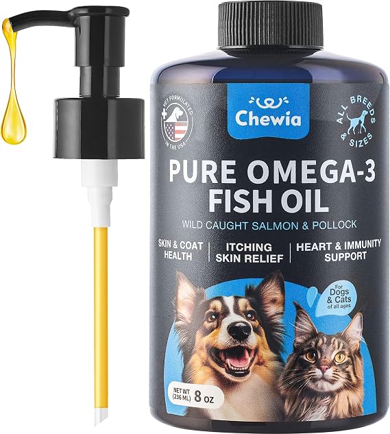 Fish Oil for Dogs & Cats Supplement - Immunity Support - Coat & Skin Health - Dogs, Cats Pet Supplies