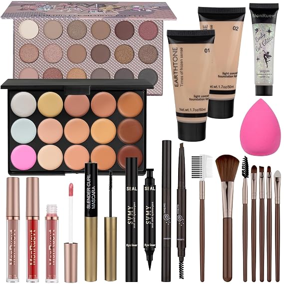 Makeup Set All in One Makeup Kit for Women and Teens Makeup Sets for Women Full Kit Makeup kits for teens Makeup Gift Set for Girls (Brown Makeup set)