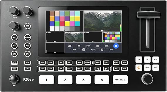 SPROLINK Neolive R5PRO Multi Camera Video Switcher, 5 in (2x4K HDMI+2xHDMI+USB-A), 3 Out (2xHDMI+USB-C), NDI, RTMP, PTZ, Web Control, Recording