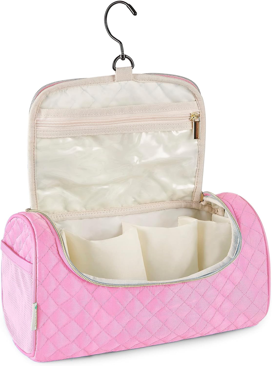 Travel Case Compatible for Dyson Airwrap Complete Styler and Attachments, Portable Travel Organizer with Hideable Hanging Hook for Airwrap dupes, Curler and Accessories, Pink