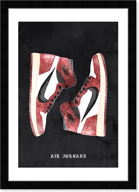 Wynwood Studio Sports and Teams Modern Retro Fashion Shoes Canvas Wall Art Classic Sneakers IV Living Room Bedroom and Bathroom Home Decor 13x19 Red and Black