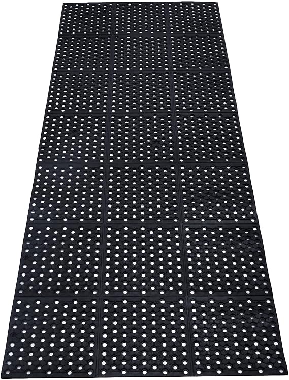 uyoyous Rubber Flooring Mat with Drainage Holes 82.67"x35.43" Resistant Anti-Fatigue Commercial Kitchen Mats with Non-Slip Backing Heavy Duty Rubber Drainage Mat for Industrial Kitchen