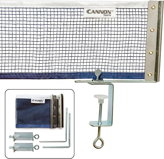 Cannon Sports Table Tennis Net & Post Set, Adjustable Steel Clamp