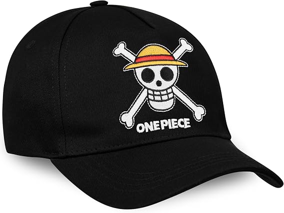 One Piece Baseball Cap for Kids Teenagers Adjustable Boys Caps Running Hat Summer Accessories Anime Gifts Travel Essentials Black