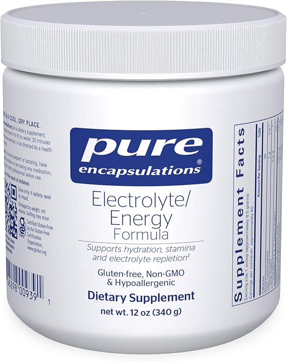 Pure Encapsulations - Electrolyte  Energy Formula - Hypoallergenic Supplement to Support Physical and Mental Stamina - 340 Grams