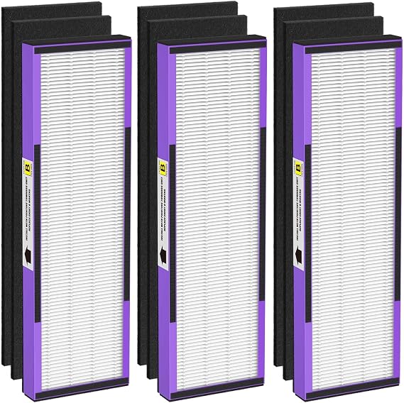3 Pack FLT4850PT True H13 HEPA Replacement Filter B for G-Guardian AC4825 | Compatible with AC4820, AC4850, AC4870, CDAP4500, AC4900, AC4300, AP2200, 3 HEPA & 6 Activated Carbon Pre-Filters