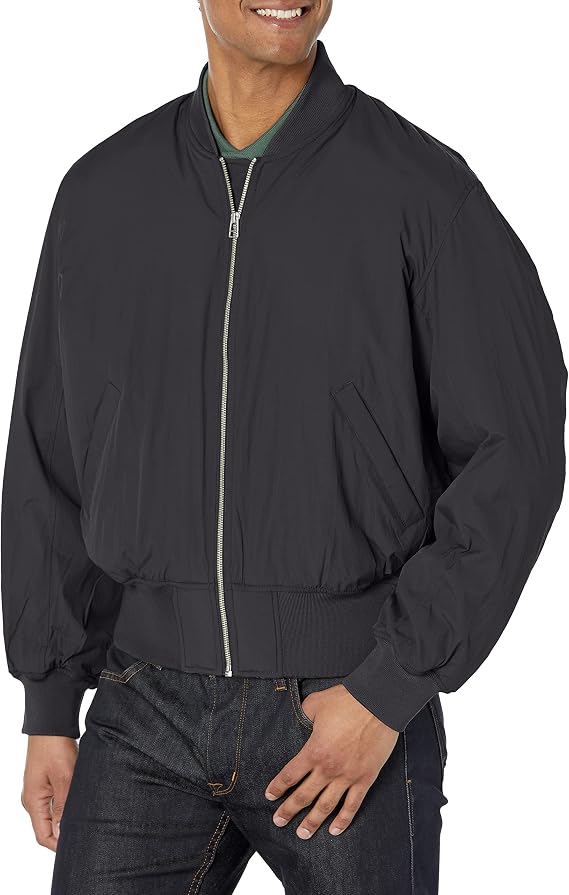 Calvin Klein Men's Matte Logo Zip Bomber Jacket