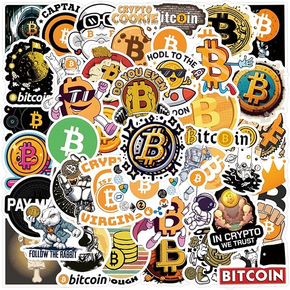 60pcs Bitcoin Crypto Stickers