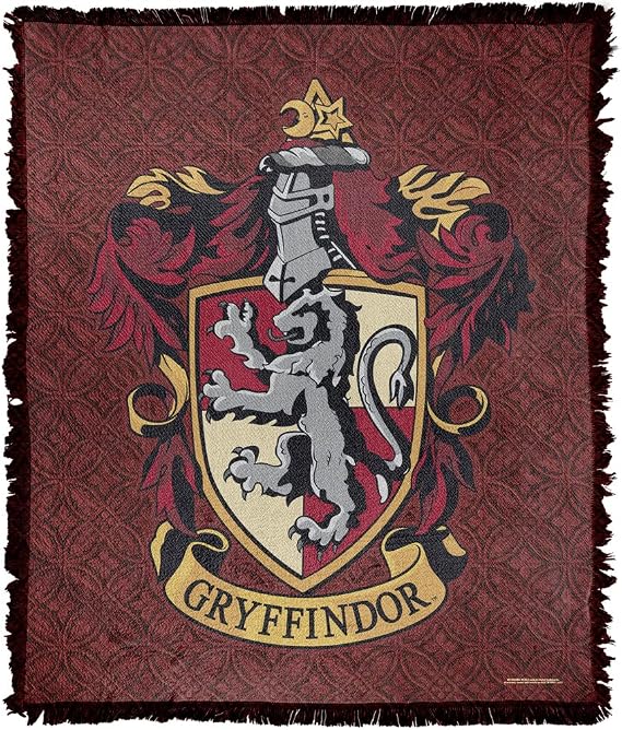 50"x60" Original Gryffindor Woven Tapestry Cotton Blend Fringed Throw