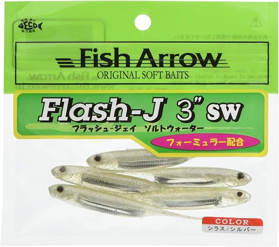 Fish Arrow Flash-J SW 3" (5 adet/paket) #100 Shirasu/Silver Olta