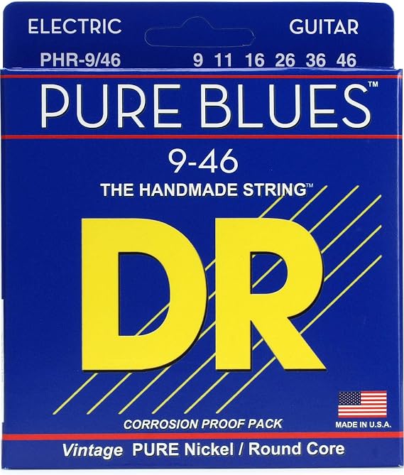 DR Strings PURE BLUES Pure Nickel Electric Guitar Strings (9-46)