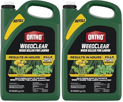 Ortho WeedClear Weed Killer for Lawns: Refill, Won't Harm Grass (When Used as Directed), Kills Dandelion & Clover, 1 gal. (Pack of 2)
