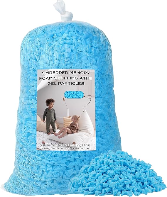 5lbs Bean Bag Filler, Shredded Memory Foam, Bean Bag Chair Filling