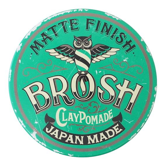 BROSH Matte Finish Clay Pomade, Medium Hold for Men, 1.4 Oz Travel Size | Water-Based Formula Adds Natural Volume & Texture, Flexible Shine-Free Hold, Lightweight Non-Sticky Feel, Rinses Out Clean
