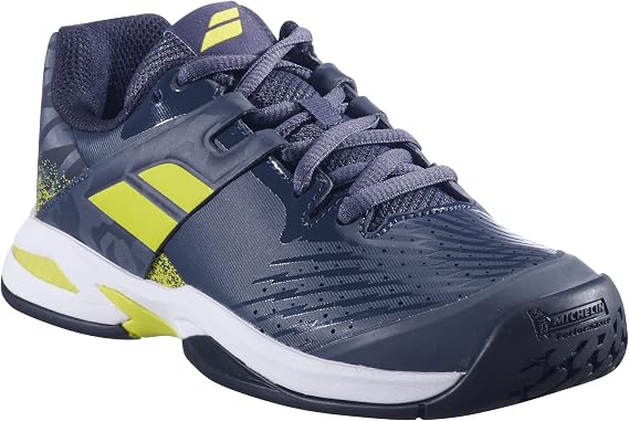 Babolat Junior Boys Propulse All Court Tennis Shoes (Grey/Aero, us_Footwear_Size_System, Big_Kid, Men, Numeric, Medium, Numeric_4)