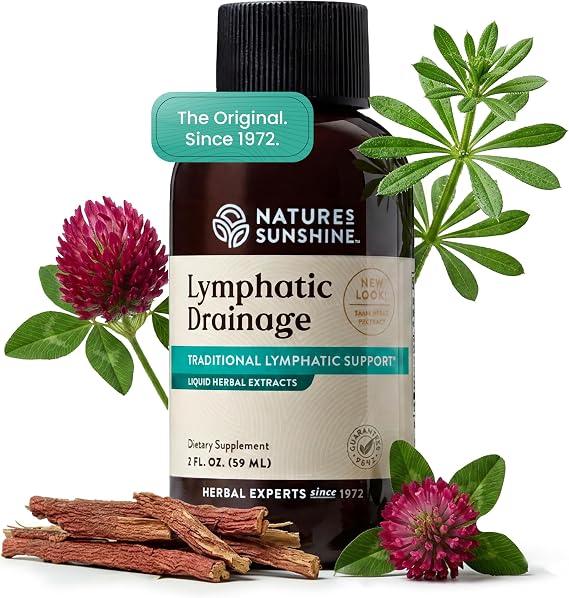 Nature's Sunshine Lymphatic Drainage Drops with Cleavers Extract - 60 Serv. | Herbal Lymphatic Support Supplement Complex for Lymph Drainage, Red Clover, Red Root & Prickly Ash Bark for Lymph System Flow