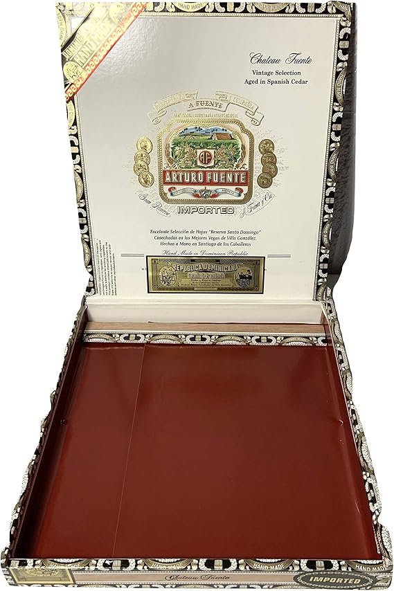 Arturo Fuente Premium Wood Cigar Box Case for Crafts, Guitars or Storage (Chateau Fuente Maduro)