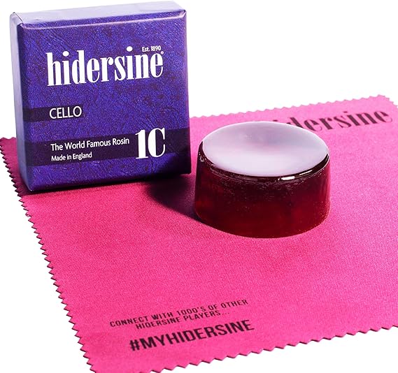 Hidersine 1CM Cello Rosin Light Amber, Medium Grade Rosin for Cello Bow Smooth Grip, Warm Tone, Natural Colophony Bow Rosin for Cello