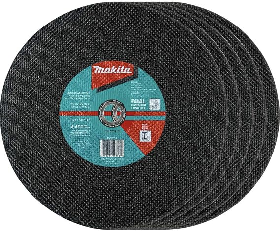 Makita B-57598-5 14" x 1" x 3/32" Abrasive Cut-Off Wheel, 5/Pk