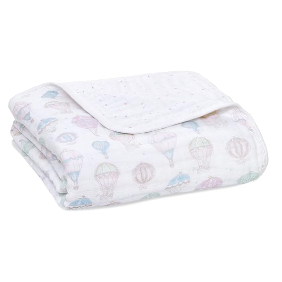 aden + anais 100% Organic Cotton Muslin Baby Blanket Crib Bedding for Newborn Baby and Toddler, Nursery Blanket for Boys and Girls, Baby Registry and Shower Gift - Above The Clouds