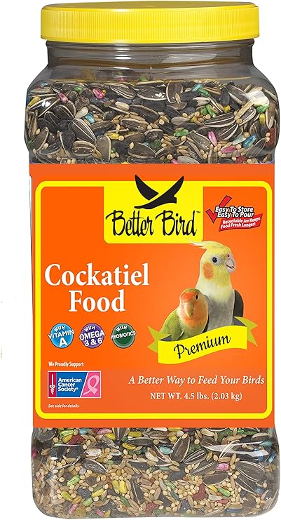 Premium Cockatiel Food, 4.5 lb Jar
