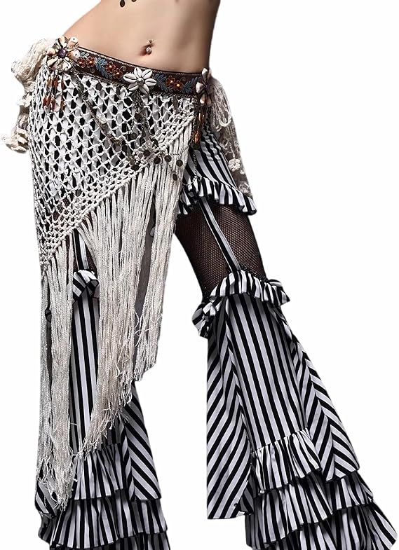 Women Belly Dance Skirt New Tribal Style Hip Scarf Triangle Scarf Tassel Skirt