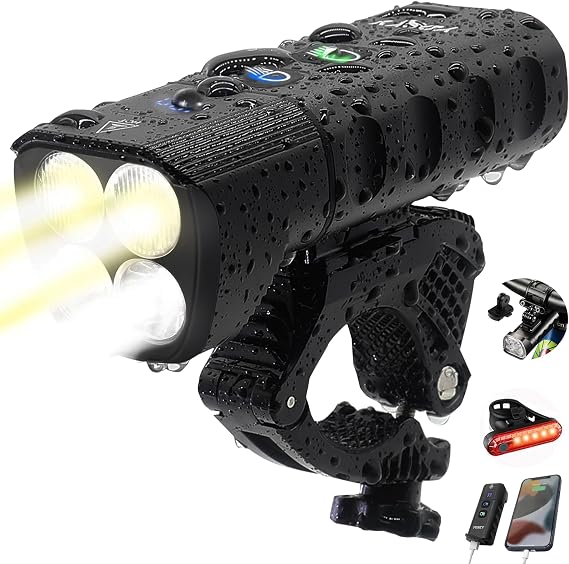 Yosky Bike Headlight True 2000 Lumens, USB Rechargeable Bike Front Lights,Best Bike Headlight Premium Powerful Waterproof Bicycle Headlight for Bike