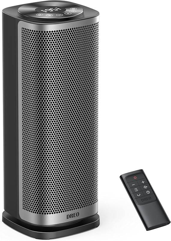 DREO Space Heater for Bedroom, 70 Oscillation, Fast Heating Ceramic Electric with Digital Thermostat, Remote Control, 1-12H Timer, Overheat Protection, Safety Heater for Indoor Use Large Room