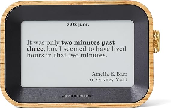 Author Clock Literary Clock that Tells Time Using Book Quotes | Unique Gift for Book Lovers | New Quote Every Minute | Small | Vol 1