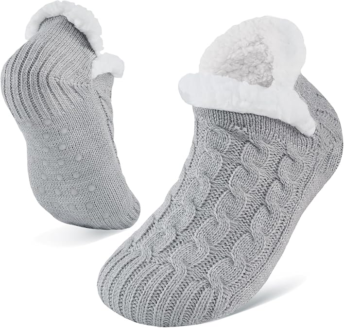 Niorasen Fluffy Slipper Socks Women Men, Winter Gift for Her, UK 4-9