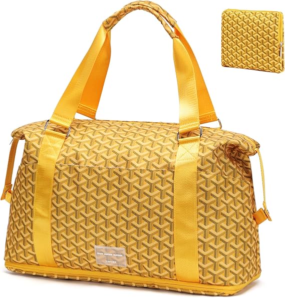 TINYAT Foldable Travel Duffle Bag Expandable Personal Item Travel Bag,32L
