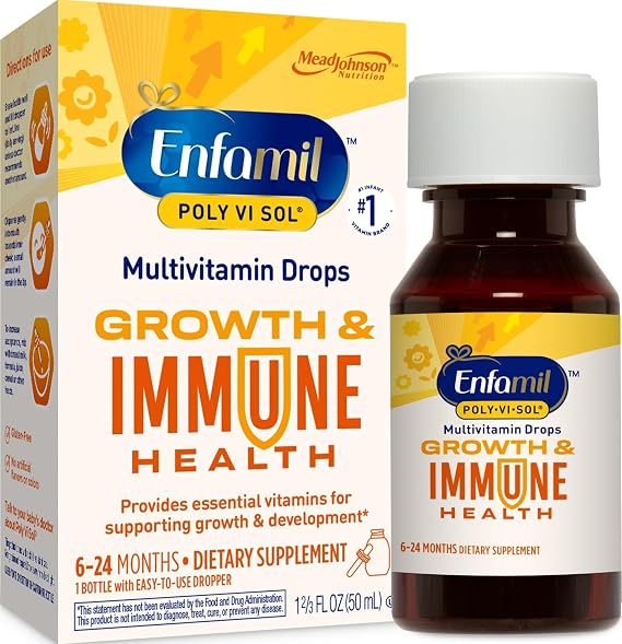 Enfamil Poly-Vi-Sol Liquid Multivitamin Supplement for Infants and Toddlers, 50 mL dropper bottle