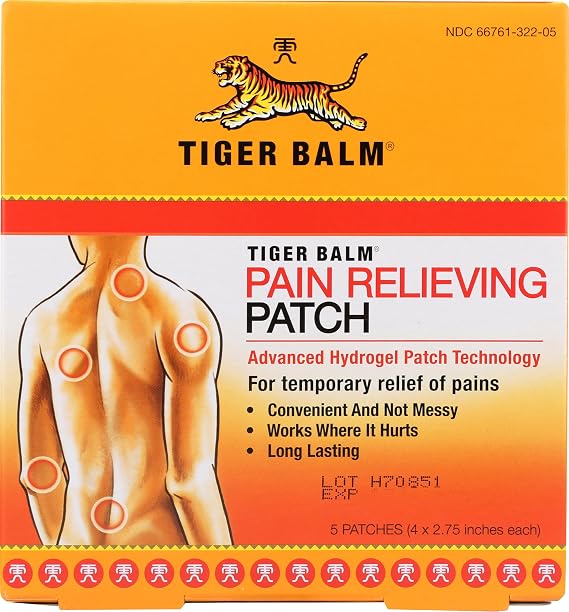 Tiger Balm Pain Relieving Patch, 5 Count