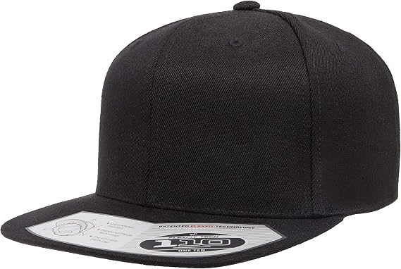 Flexfit Men's 110 Classic Snapback Baseball Cap, Black, One Size