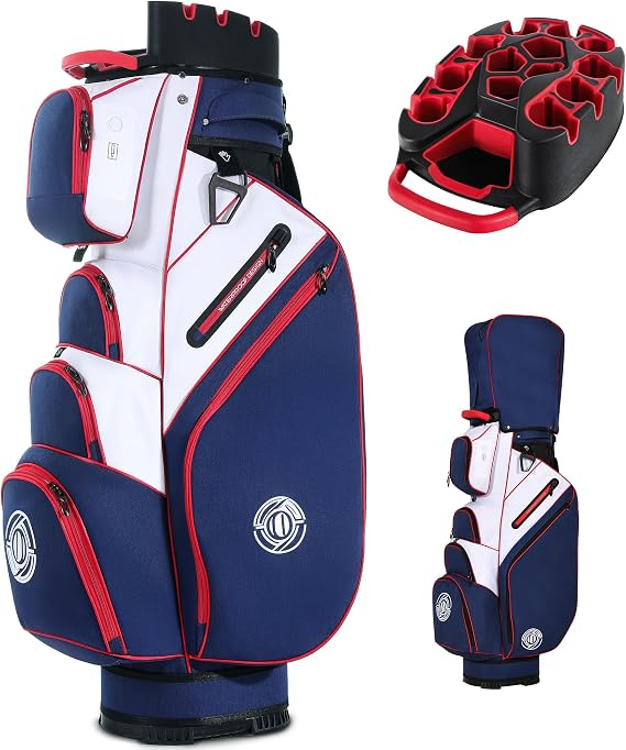 14-Way T-Lock Golf Cart Bag with Rigid Inner Shell