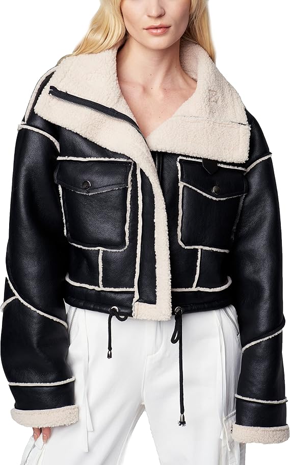 [BLANKNYC] Women's Sherpa Bonded Moto Jacket
