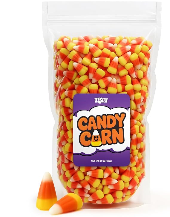Candy Corn 24 oz Bag Classic Tri-Color Soft & Chewy Texture Bulk Halloween Candy for Parties, Baking, Candy Bowls, Gift Bags & Year-Round Snacking