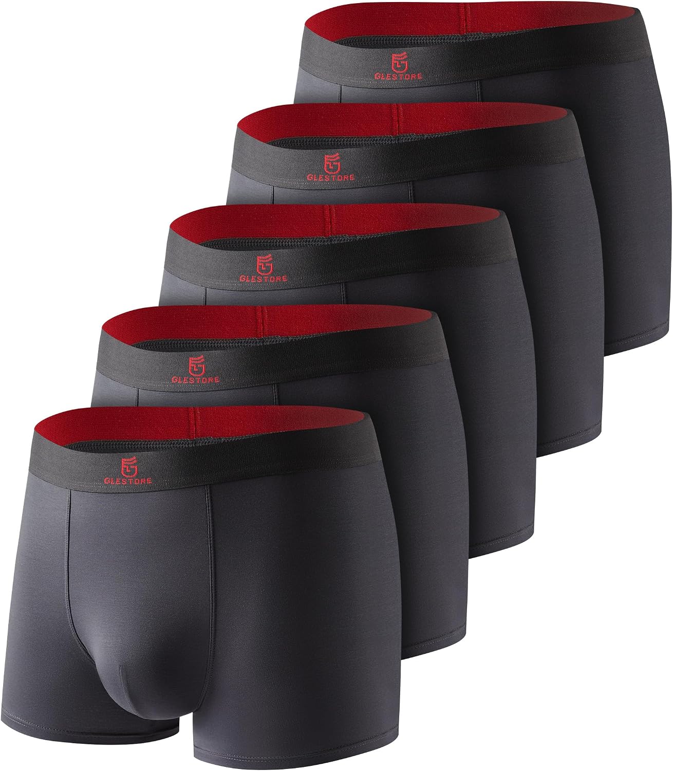 GLESTORE Boxer Shorts Mens Underpants Mens Pack of 5 Modal Underpants