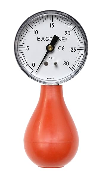 Baseline 12-0290 Dynamometer, Pneumatic Squeeze Bulb 30 PSI Capacity, No Reset