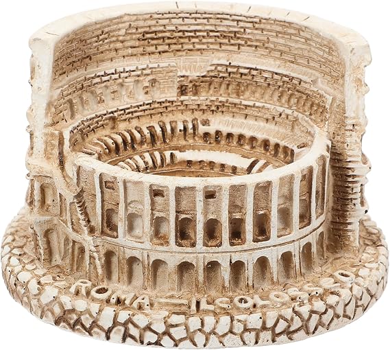 Zerodeko Roman Colosseum Ornament Resin Figurine Miniature Architecture Decor for Home Desk Aquarium Display 2.95X2.55X1.77In