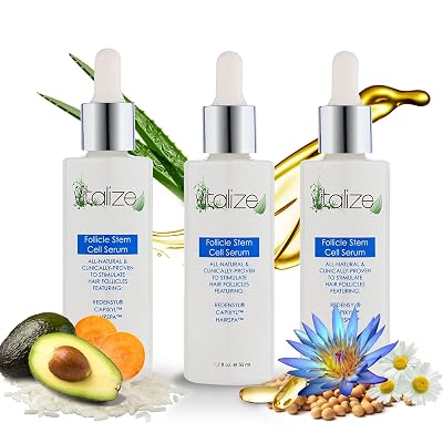 Follicle Stem Cell Hair Serum for Men and Women, Complete Cycle with Aloe Vera, Biotin, Redensyl, Capixyl, and HairSpa, Hair Serum with Vitamins and Blue Lotus, 50 ml - Vitalize Hair